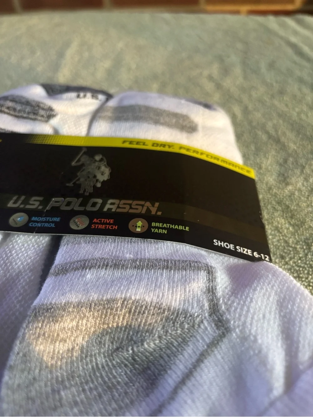 U.S. Polo Assn. Men’s 6-Pack Crew Socks in Black and Gray
